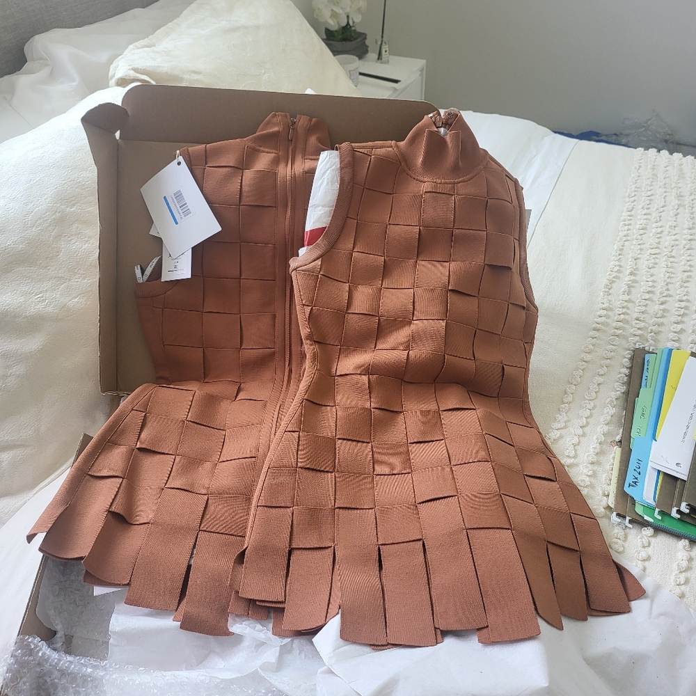 NWT RARE BANDAGE WEAVE TANK TOP Runway Revolve Camila Coelho like Valentino - Picture 13 of 16